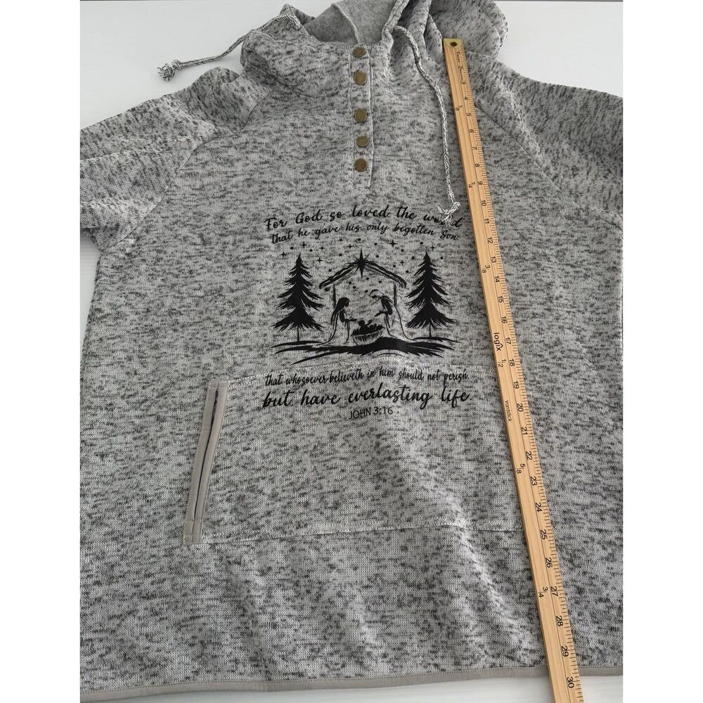 Unisex Hoodie- For God so Loved the World- Faith Sweatshirt Size L/XL - Picture 6 of 11